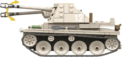 Miniatura 5 de General Jim's WW2 German Marder III - Juego de construcción de destructor de tanques - Kit de modelo de ladrillo militar de 608 piezas - Compatible
