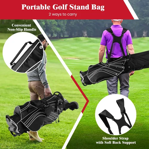 Miniatura 4 de ULTIMATE Bolsa de golf con divisores superiores de 6 vías, bolsa de golf con bolsillos y bolsa refrigeradora, bolsa de golf ligera y portátil