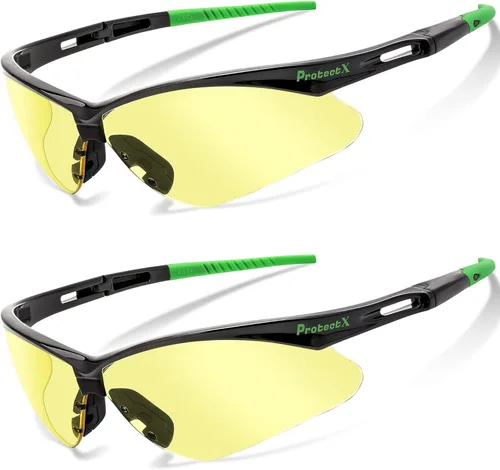 Miniatura 30 de ProtectX Gafas de seguridad para hombres y mujeres, lentes de sol de seguridad con lentes antivaho resistentes a los arañazos, agarres Skywalker