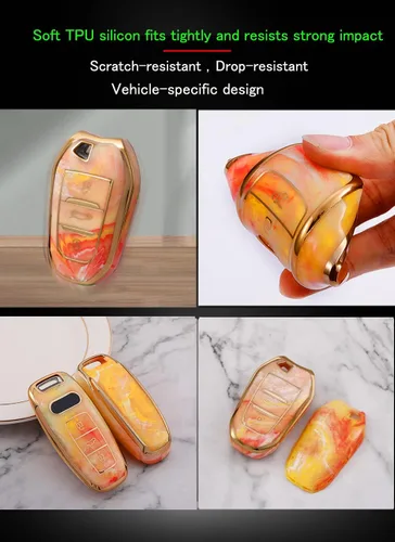 Miniatura 4 de SANRILY Funda para llave de coche Peugeot sin llave, funda de protección completa, Azul