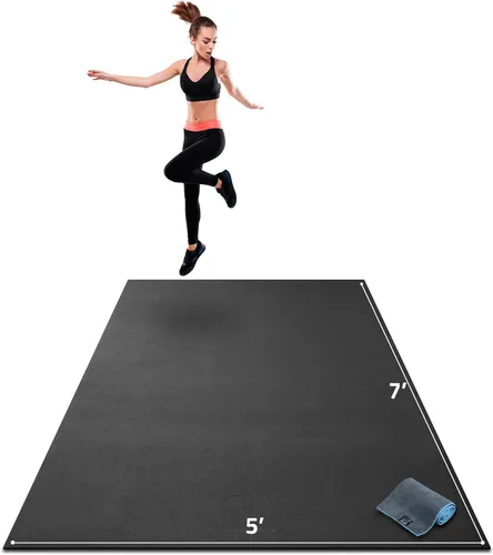 Miniatura 18 de Gorilla Mats Alfombrilla de ejercicio grande de alta calidad, de 6 x 4 x 1/4 pulgadas, ultra duradera, antideslizante, tapete de entrenamiento