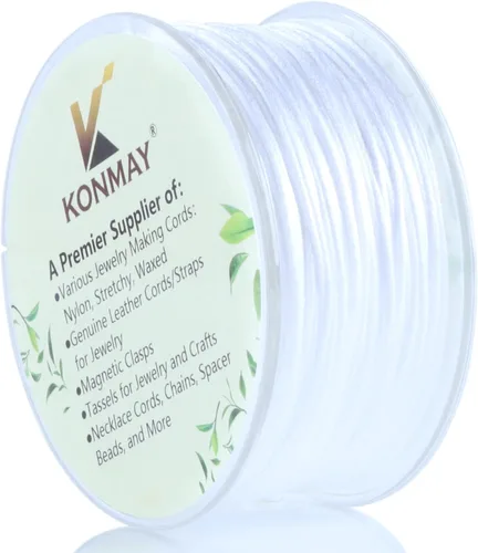 Miniatura 86 de KONMAY 80 Yardas 1.0mm Cordón Rattail de Nylon Satén Seda Trim Hilo para Cuentas para Nudos Chinos, Kumihimo, Trabajo con Cuentas, Macramé, 2-Azul