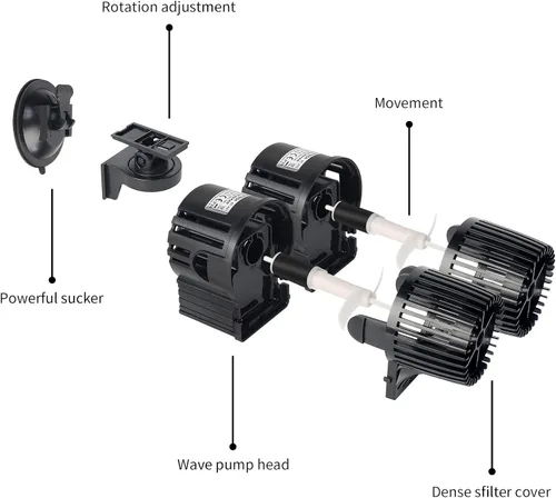 Miniatura 5 de UPETTOOLS Bomba de circulación sumergible para acuario 6340 GPH – Cabezal de alimentación ajustable de 360° para peceras – Bomba de agua de alta