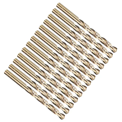 Miniatura 94 de PATIKIL Broca Jobber de 0.039 in, vástago recto M35 cobalto 5% acero de alta velocidad 135° acabado dorado para metal duro de acero inoxidable - 2
