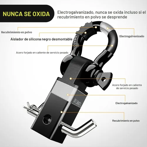 Miniatura 3 de Nilight Receptor de enganche de grillete de 2 pulgadas, 45000 libras, resistencia a la rotura, grillete de anillo en D de 3/4 pulgadas con pasador