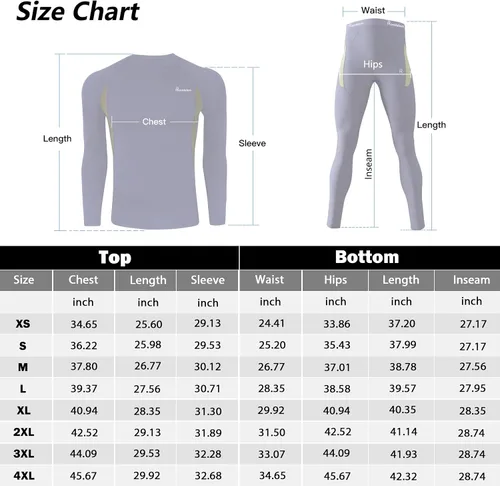 Miniatura 6 de romision 2 Pack Thermal Underwear for Men Long Johns Fleece Lined Hunting Gear Bottom Top Set Base Layer Cold Weather XS-4XL
