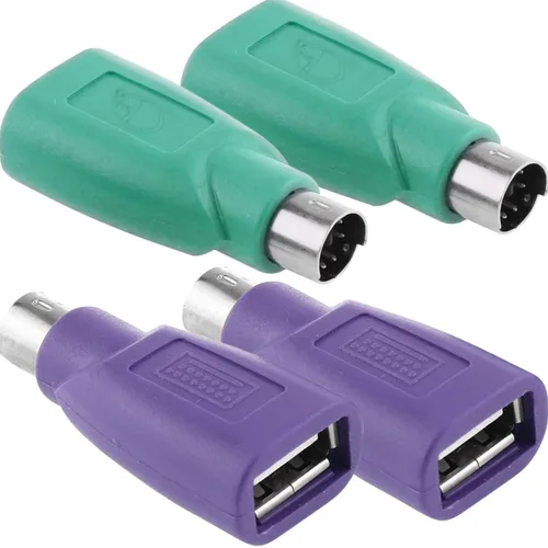 Miniatura 8 de Adaptador PS/2 a USB, cable adaptador de teclado y ratón, PS/2 hembra a USB A macho con chip, 2 cables convertidores 2 en 1 PS-2 a USB 2.0