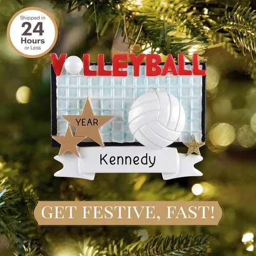 Miniatura 2 de Adorno de voleibol personalizado 2024 – Personalización rápida y gratuita las 24 horas – Adorno de Navidad deportivo para árbol – Recuerdo