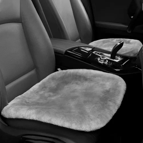 Miniatura 23 de IRIWOOL Almohadilla de asiento de piel de oveja auténtica, funda de asiento de lana suave australiana, transpirable y absorbente del sudor, cómoda