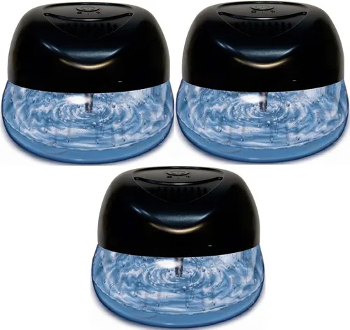 Bluonics Fresh Aire - Paquete de 3 lavadores de agua, revitalizador de aire y ambientador con 4 botellas de fragancia, luz nocturna LED de 7 colores