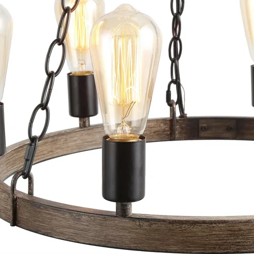 Miniatura 5 de LNC - Candelabros de granja de 20.5 pulgadas con ruedas redondas rústicas para comedor y sala de estar, dormitorio y vestíbulo