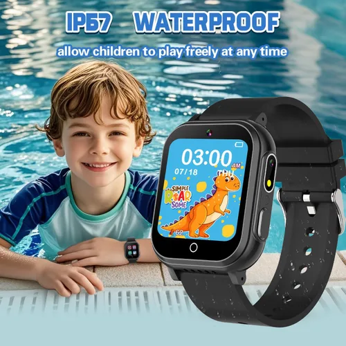 Miniatura 3 de Reloj inteligente impermeable para niños de 3 a 12 años, 32 juegos de rompecabezas, pantalla táctil HD, cámara dual, podómetro Vedio, reproductor