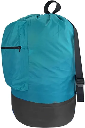 Miniatura 8 de Mochila lavable con bolsillo con cremallera, bolsa de ropa resistente, 2 correas de hombro ajustables fuertes con cierre de cordón para viajes