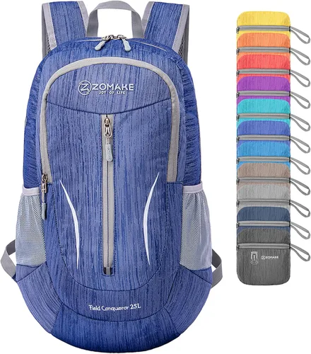 Miniatura 13 de ZOMAKE Mochila plegable ultraligera de 25 litros, mochilas de senderismo plegables resistentes al agua, mochila plegable pequeña para viajes