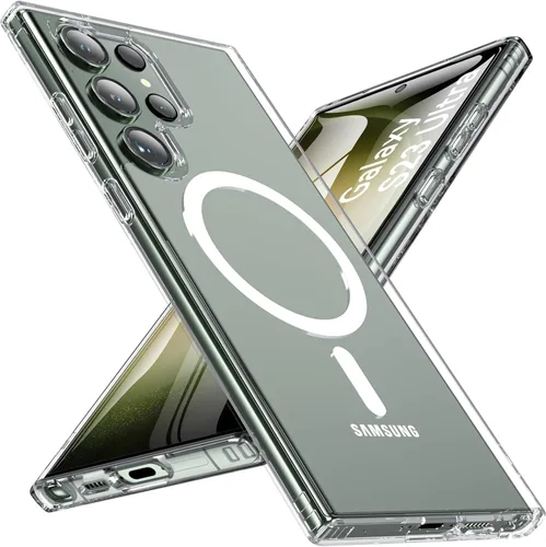 Miniatura 31 de OWKEY Funda magnética para Samsung Galaxy S23 de 6.1 pulgadas, para Magsafe con protector de pantalla, protección de grado militar, a prueba