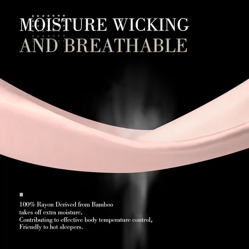 Miniatura 6 de WishSmile Cooling King Juego de 2 fundas de almohada transpirables, frescas, sedosas, suaves, absorben la humedad para personas que duermen con Rosa