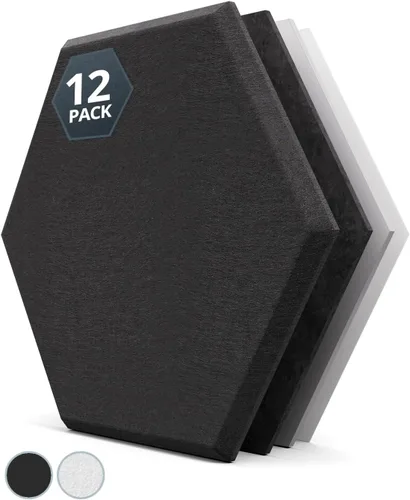 Miniatura 15 de Paneles de pared acústicos hexagonales autoadhesivos, paquete de 12 azulejos absorbentes de sonido para paredes y puertas, panel interior decorativo