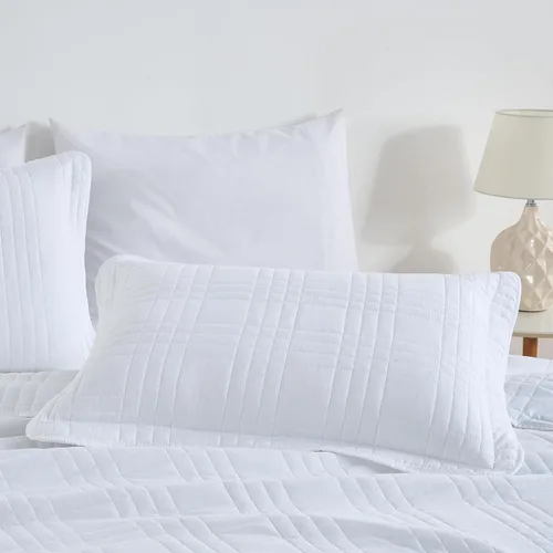 Miniatura 4 de Chezmoi Collection Kingston Juego de Colcha Tamaño Twin XL, 2 Piezas Colcha Acolchada de Microfibra Ligera de Gran Tamaño Blanca (80"x106")