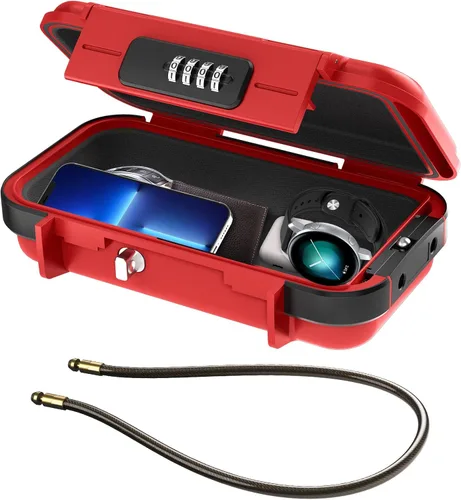 Miniatura 10 de ORIA Funda de seguridad portátil, caja de seguridad portátil, caja de seguridad con combinación de 4 dígitos, caja de seguridad para teléfonos
