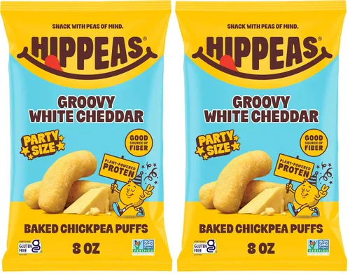 Miniatura 15 de Hippeas - Bocadillos de garbanzos inflados, cheddar blanco vegano, 4 onzas (paquete de 1), 4g de proteína, 3g de fibra, vegano, sin gluten