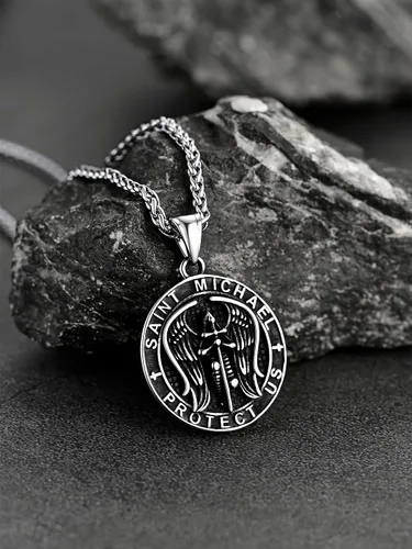 Miniatura 8 de FaithHeart Saint Michael Necklace, Stainless Steel18K Gold Plated St Michael the Archangel Pendant Amulet for Men Women with Gift Packaging