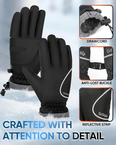 Miniatura 3 de Guantes de invierno para mujeres y hombres, impermeables y cálidos, guantes sensibles al tacto para ciclismo, correr, trabajar, actividades al aire