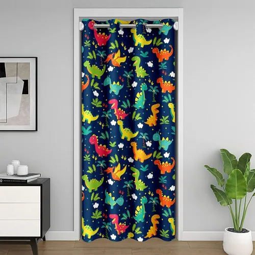 Miniatura 20 de Erosebridal Cortinas opacas de hojas para ventana de puerta, cortinas opacas de hojas blancas y negras, cortina de puerta de hojas, plantas Hojas