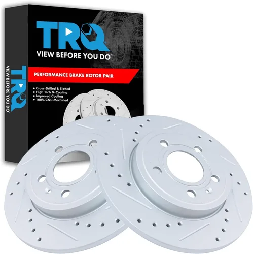 Miniatura 168 de TRQ Juego de rotores de freno de rendimiento trasero con revestimiento G premium compatible con Mazda 6 2014-2021