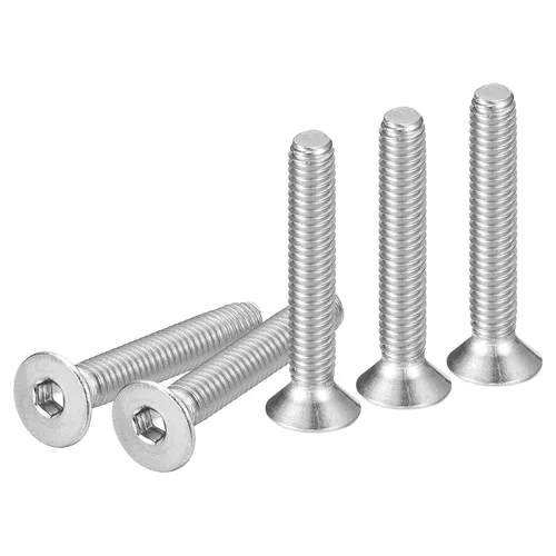 Miniatura 18 de DTGN Tornillos de cabeza plana M3-0.020 x 1.378 in, paquete de 50 tornillos de cabeza plana de acero inoxidable 304, rosca completa, pernos