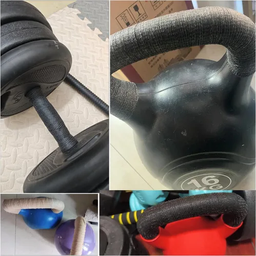 Miniatura 6 de Paquete de 8 fundas de agarre antideslizantes para mancuernas de hierro fundido, pesas rusas para entrenamiento de fuerza, pesas de mano, juego