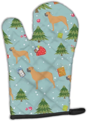 Miniatura 140 de Caroline's Treasures BB4872OVMT - Guante de horno de Navidad Affenpinscher resistente al calor, grueso para sartenes calientes y horno, manopla
