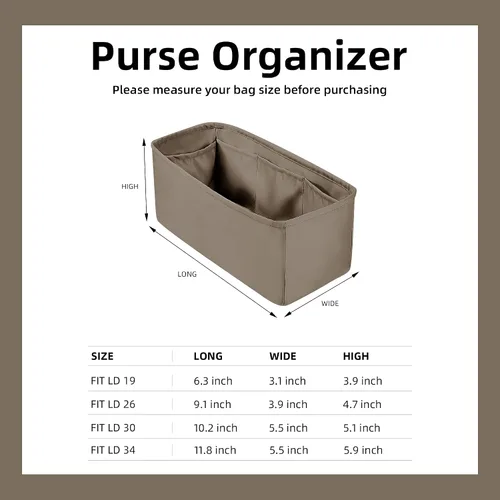 Miniatura 6 de DGAZ Organizador de bolso, organizador de bolsas de seda, bolso de lujo y moldeador de bolsas para Lindy 19263034 (gris Etoupe, LD26)