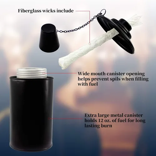 Miniatura 4 de Recipientes de repuesto para antorchas, linternas recargables de bambú para linterna, repuesto para patio, terraza, jardín, fiesta, paisaje