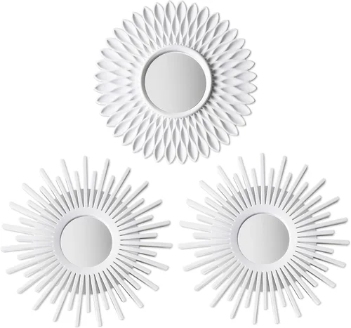 Miniatura 10 de BONNYCO Espejos dorados para pared, paquete de 3, espejos redondos de pared para dormitorio y decoración del hogar. Espejos decorativos de sala