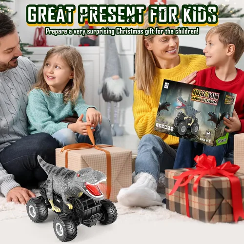 Miniatura 9 de Auto de Control Remoto, 2.4GHz 1:18 Autos RC con Luz, 98 Pies 8KM/H 2 Baterías Recargables, Juguete de Camión Monstruo de Control Remoto Todo Verde