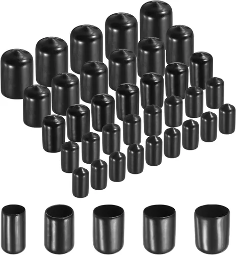 Miniatura 56 de uxcell 100 tapas redondas de goma para extremos de goma, tapas protectoras de rosca de tornillo de 1/2 pulgadas, 5/8 pulgadas, 3/4 pulgadas, 7/8
