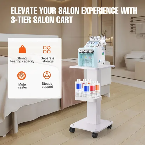 Miniatura 2 de Estetician - Carrito de salón de belleza con ruedas, soporte de carrito de spa de salón de belleza, carrito rodante de máquina esteticista de 3