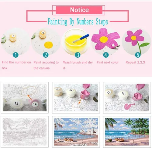 Miniatura 6 de Tucocoo Kits de pintura de globos coloridos por números con pinceles y pigmento acrílico sobre lienzo para adultos, cuadro de calle Banksy Little