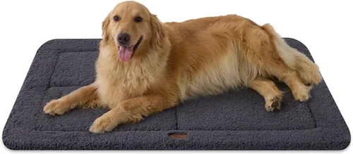 Miniatura 11 de Joydeco Colchoneta Reversible para Jaula de Perro de Perfil Bajo, Almohadilla Lavable para Perro con Vellón Ultra Suave, Diseño Compacto