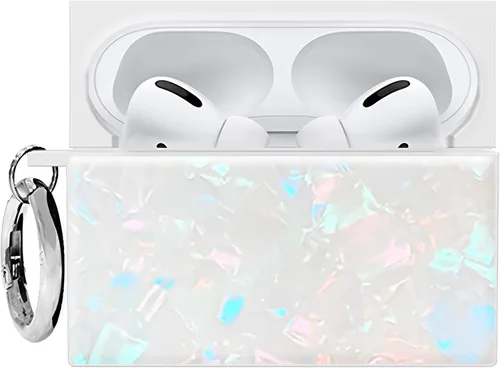 Miniatura 10 de Flaunt Funda cuadrada oficial para AirPods Pro 3 con anillo plateado, compatible con AirPods Pro de 3ª generación, carga inalámbrica, ligera y a