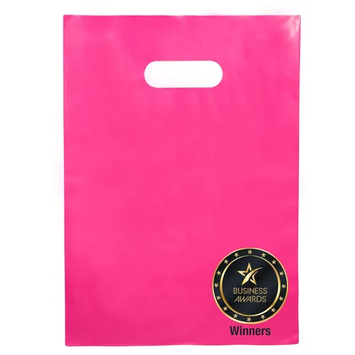 Miniatura 12 de 100 bolsas transparentes con asas de 12 x 15 pulgadas, ideales para mercancías, venta al por menor y compras, bolsas de regalo de plástico de 2 mil