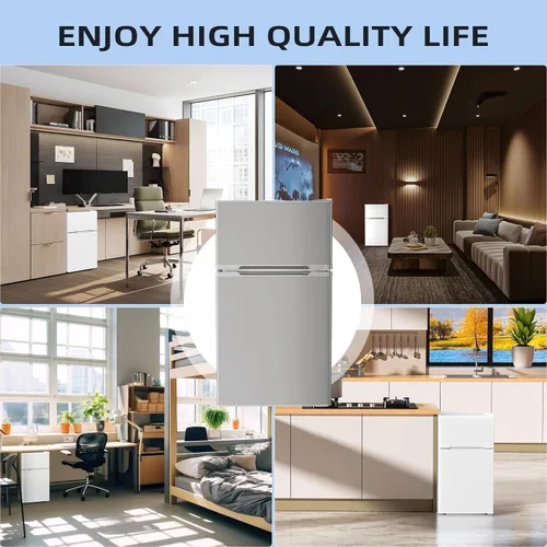 Miniatura 6 de Antarctic Star Refrigerador compacto de 3.1 pies cúbicos con congelador, mini refrigerador de 2 puertas con estantes extraíbles ajustables