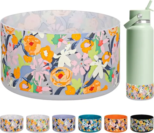 Miniatura 31 de HEYSKAY Bota protectora de silicona para botella de agua Hydro Flask, botella de agua de boca ancha, protector inferior de silicona antideslizante