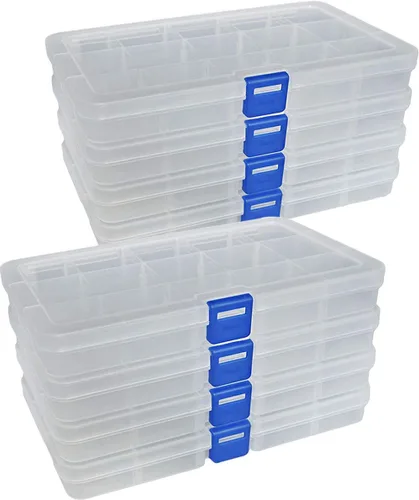 Miniatura 17 de DUOFIRE Recipiente organizador de plástico separador almacenador ajustable compartimento modular con tapa para joyas abalorios aretes herramientas