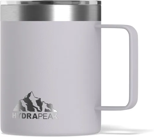 Miniatura 7 de Hydrapeak - Taza de viaje con doble aislamiento al vacío, de acero inoxidable, con asa integrada y tapa a presión (354.88 ml), Taza de café, Negro