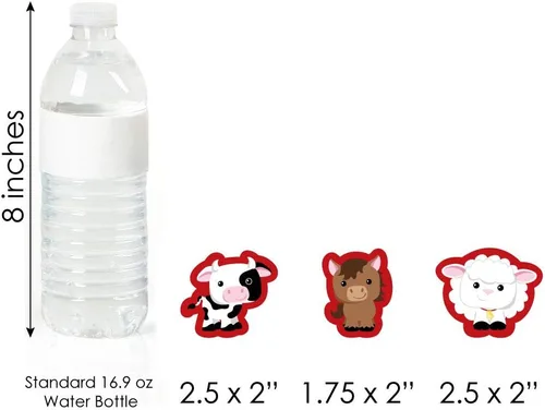 Miniatura 4 de Big Dot of Happiness Farm Animals - Recortes para baby shower o fiesta de cumpleaños en forma de bricolaje, 24