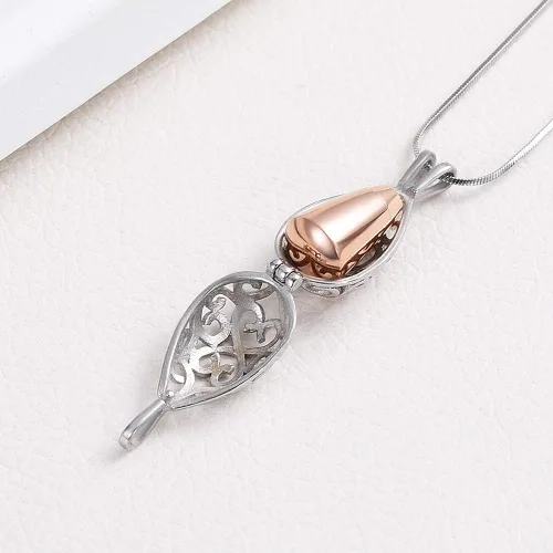 Miniatura 6 de Imrsanl - Joyería para llevar Cenizas - Collar con dije de flor de loto con mini urna de recuerdo para cenizas