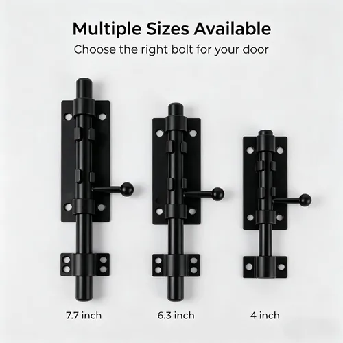 Miniatura 6 de Barrel Bolt Latch,7.7 inch Slide Bolt Gate Latch,14mm Bolt Heavy Duty Shed Door Latch,304 Stainless Steel Black Finish Lock Latch for Barn, Fence