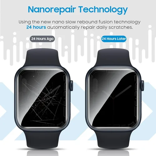 Miniatura 5 de UniqueMe Paquete de 6 protectores de pantalla de privacidad de TPU compatibles con Apple Watch de 1.575 pulgadas, película flexible mejorada