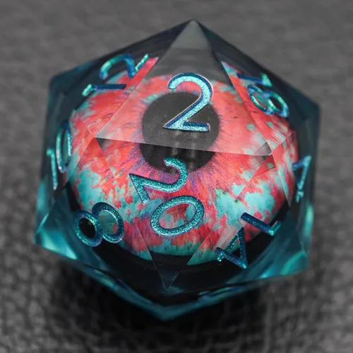Miniatura 20 de Dados de mazmorras y dragones D20,3.346 in Dragon Eye D20,Dados de núcleo líquido para TTRPG